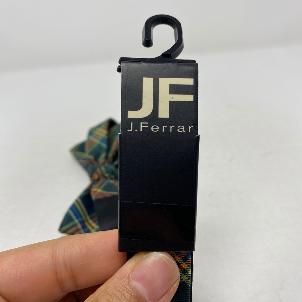JF J. Ferrar Bow Tie Green Plaid - Picture 4 of 4